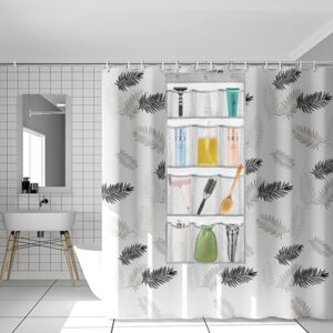 TEMUORG 2 Pcs Door Hanging Bathroom Organizer Mesh Shower Accessories Holder Bathtub Storage Bag with Mesh Pockets (12 Pockets)