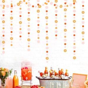 Fall-Boho Pink-Orange Thanksgiving Party-Decorations Garland - 64Ft Autumn Harvest Friendsgiving Paper Streamers Banner,Birthday Bridal Wedding Engagement Bachelorette Decor Ouruola