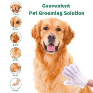 CuteBone Pet Glove Wipes - Dual-Sided Grooming Gloves with Wipes, Gentle and Effective Cleaning for Dogs, Removes Dirt, Fur, and Dander, Convenient and Mess-Free Grooming Solution, 6 Count