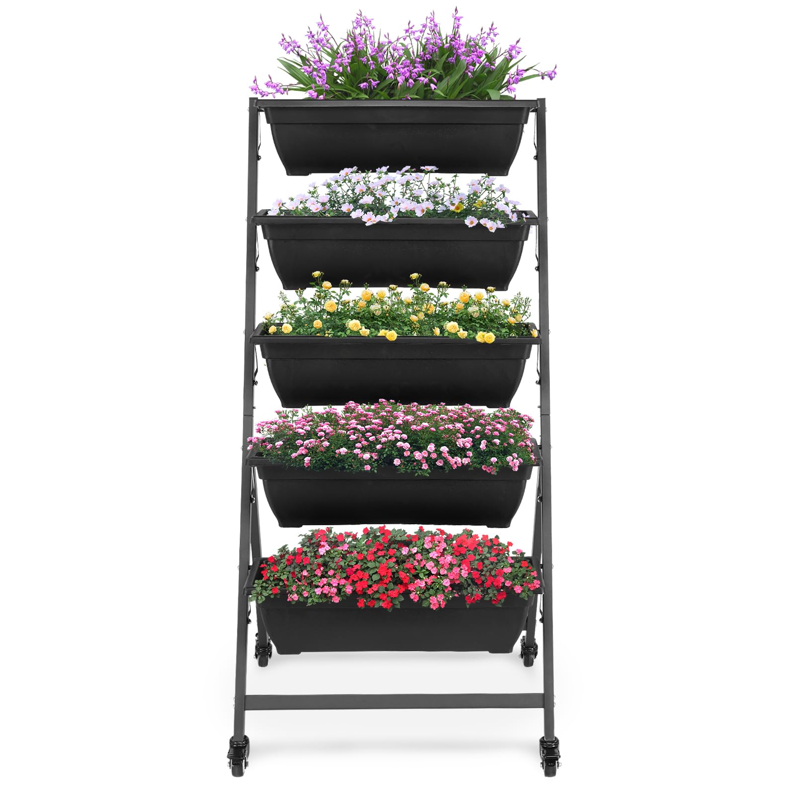 Generic 5 Tiers Vertical Garden Bed, Vertical Garden Planter Indoor and Outdoor, Vertical Elevated Garden Bed Perfect for Vegetables Flowers Herbs