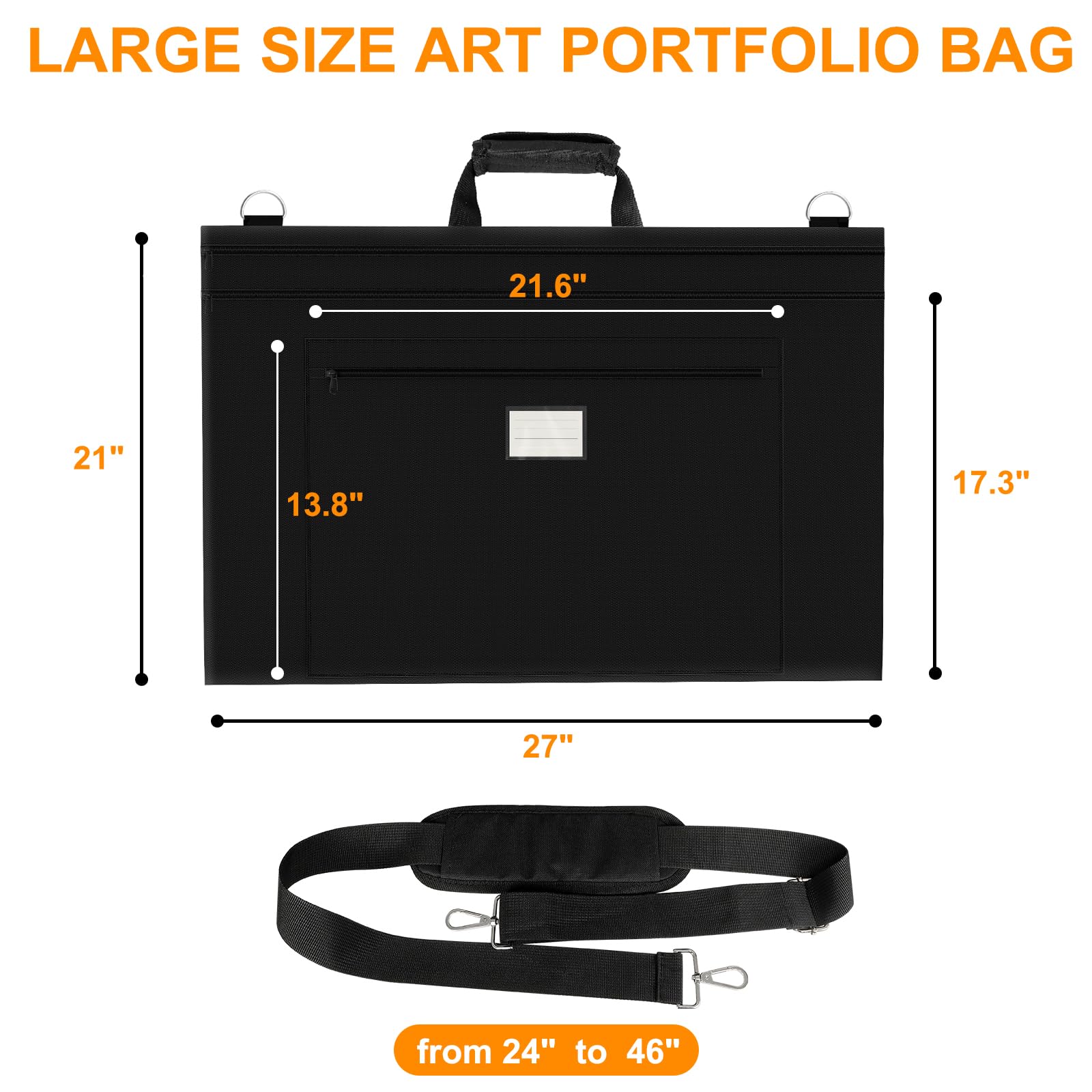 Mordx Art Portfolio Bag,26 * 21 inch Art Portfolio Case Organizer Tote,With Detachable Shoulder Strap,for Artwork Poster Painting and Drawing Art Supply