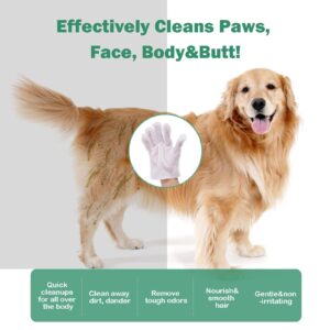 CuteBone Pet Glove Wipes - Dual-Sided Grooming Gloves with Wipes, Gentle and Effective Cleaning for Dogs, Removes Dirt, Fur, and Dander, Convenient and Mess-Free Grooming Solution, 6 Count