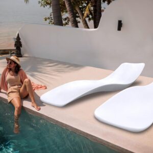 Generic Pool Lounge Chairs -Sun Shelf Lounge Chair - Compatible with All Pool Types - Up to 9"" in The Water(CF117), White