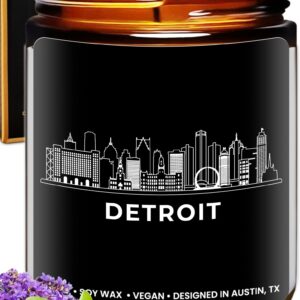 Detroit Candle, Detroit Skyline Gifts, City of Detroit Gifts for Men and Women, Detroit Gift Ideas, Moving Away & Home Sick Gift, Souvenirs, Birthday, Christmas, Gift-Ready