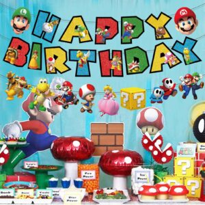 Cartoon Happy Birthday Banner for Cartoon Birthday Decorations Party Supplies Banner for Kids Cartoon Party Supplies