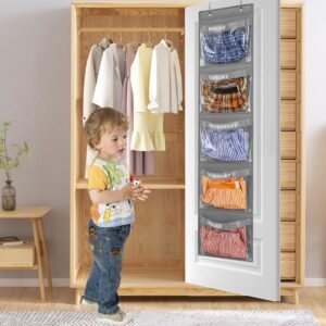 TEMUORG 2 Pcs Day of Week Clothing Organizer Monday to Friday School Clothes Organizer for Kids Weekly Hanging Closet Organizer (GREY)