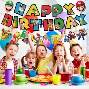 Cartoon Happy Birthday Banner for Cartoon Birthday Decorations Party Supplies Banner for Kids Cartoon Party Supplies