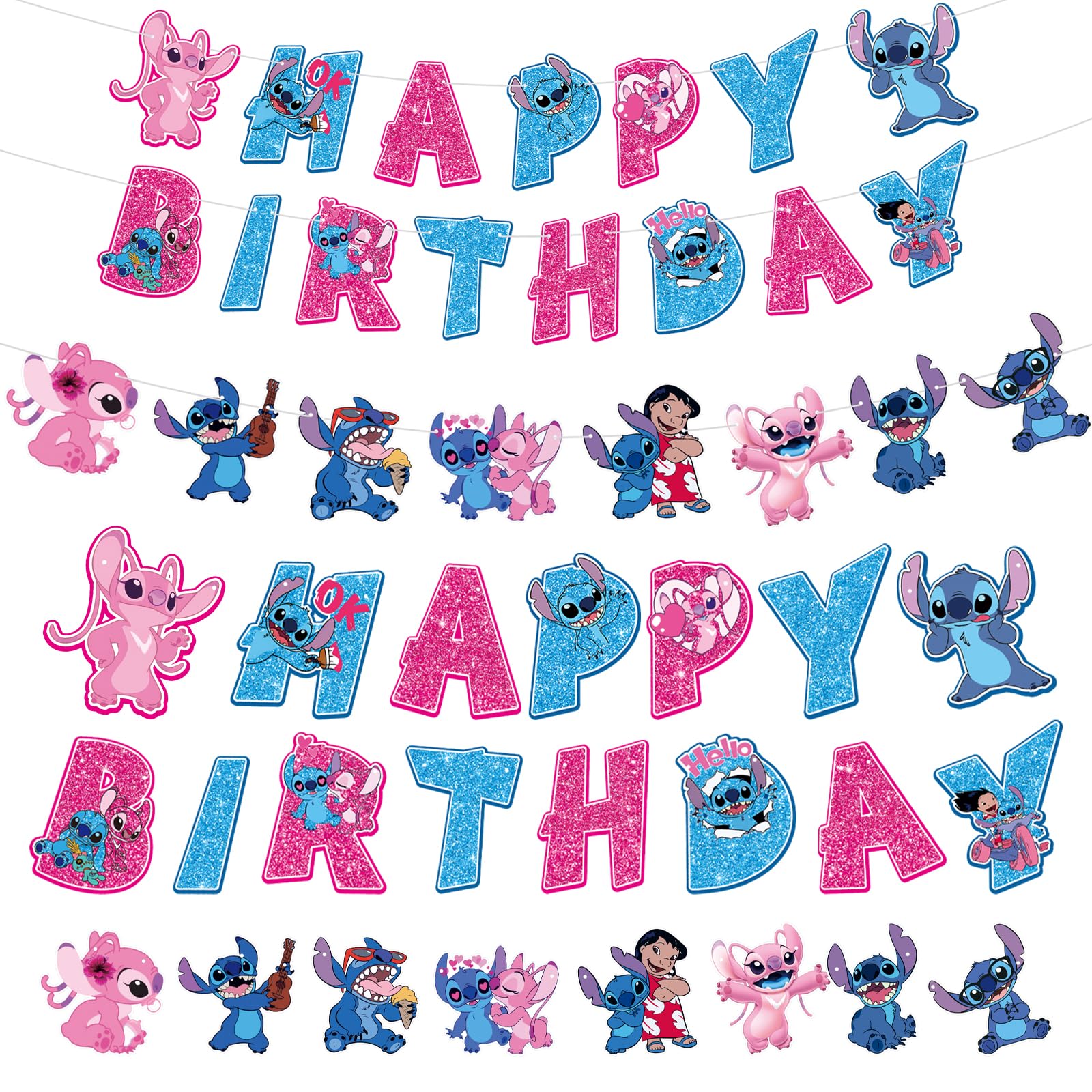 YNOUU Cartoon Birthday Banner Decorations Cartoon Happy Birthday Banner Girls Boys Kids Birthday Party Baby Shower Cartoon Sign Decorations