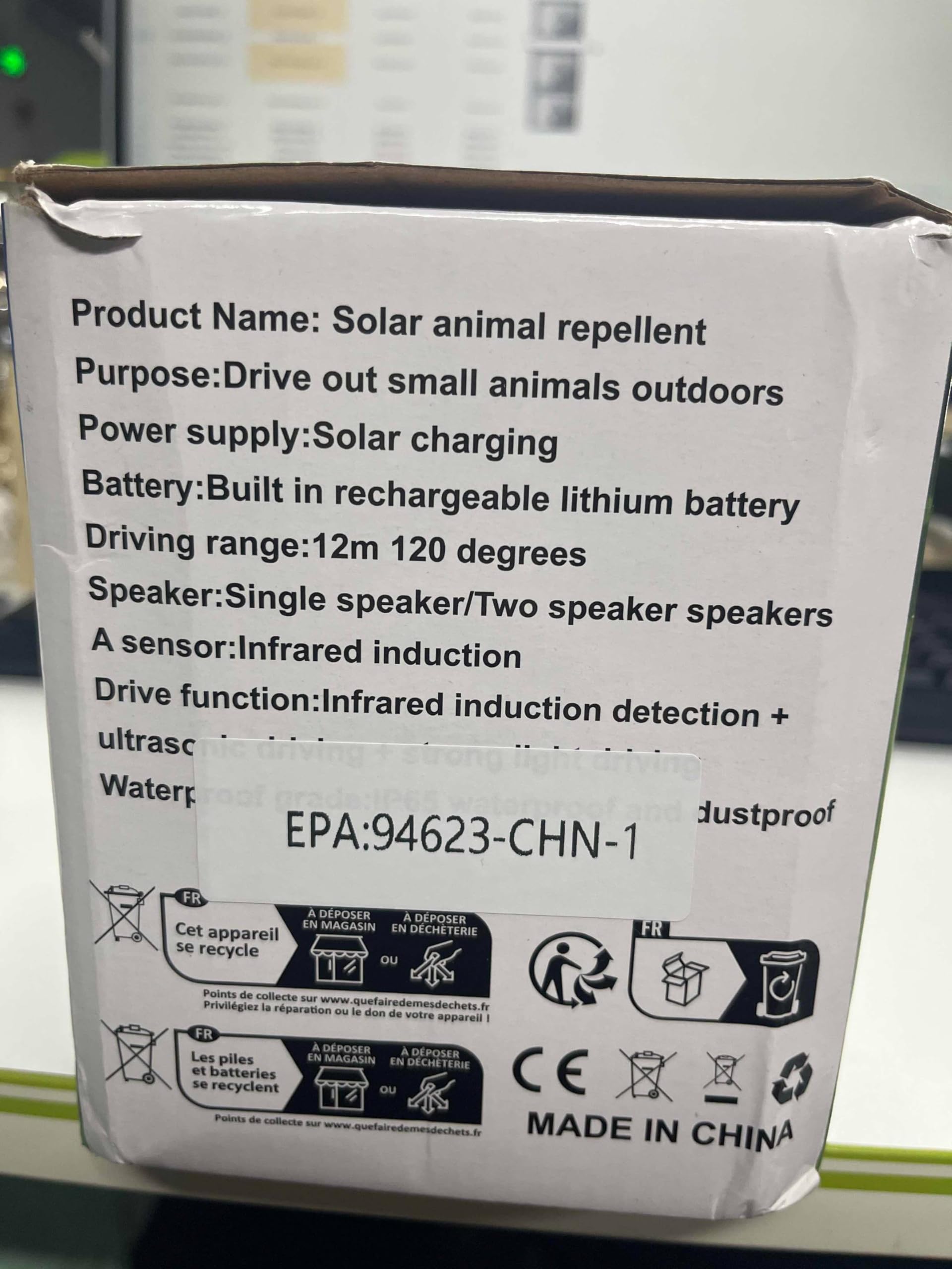 2024 Ultrasonic Deer Repellent Devices Solar Animal Repeller for Cat Dog Deer Raccoon Coyote Skunk, Waterproof Cat Deterrent Outdoor with Explosive Flashing Light for Lawns Yard