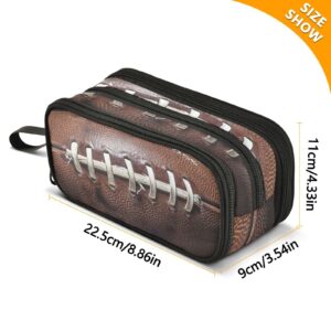 Lotupokon America Football Ball Texture Pencil Case Zipper Pen Bag Pencil Box Large Capacity Pencil Pouch Purse Organizer Pouches for Boys Girls Kids Students College School Office Supplies Gifts