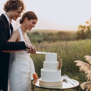 ROXBURGH Wedding Cake Knife and Server Set, Engraved Mr and Mrs Silver Forks Cake Cutting Set Pie Dessert Servers for Wedding Anniversary Bridal Shower Engagement