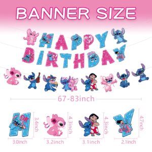 YNOUU Cartoon Birthday Banner Decorations Cartoon Happy Birthday Banner Girls Boys Kids Birthday Party Baby Shower Cartoon Sign Decorations