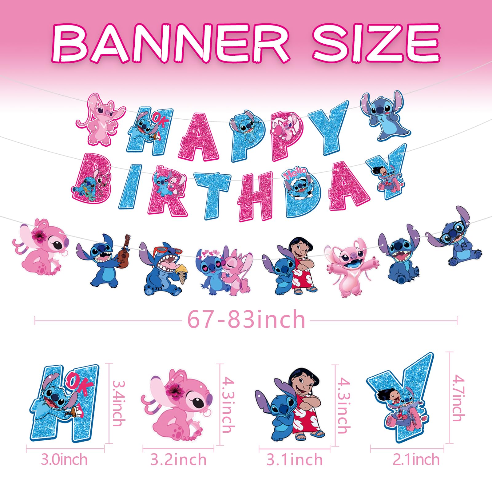 YNOUU Cartoon Birthday Banner Decorations Cartoon Happy Birthday Banner Girls Boys Kids Birthday Party Baby Shower Cartoon Sign Decorations