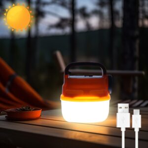 Camping Lights,Solar Powered&USB Charging Camping Tent Lantern,Power Outages, Home, Hiking, Water-Resistant, Black,Emergency Hanging Light for Hurricane (style1)