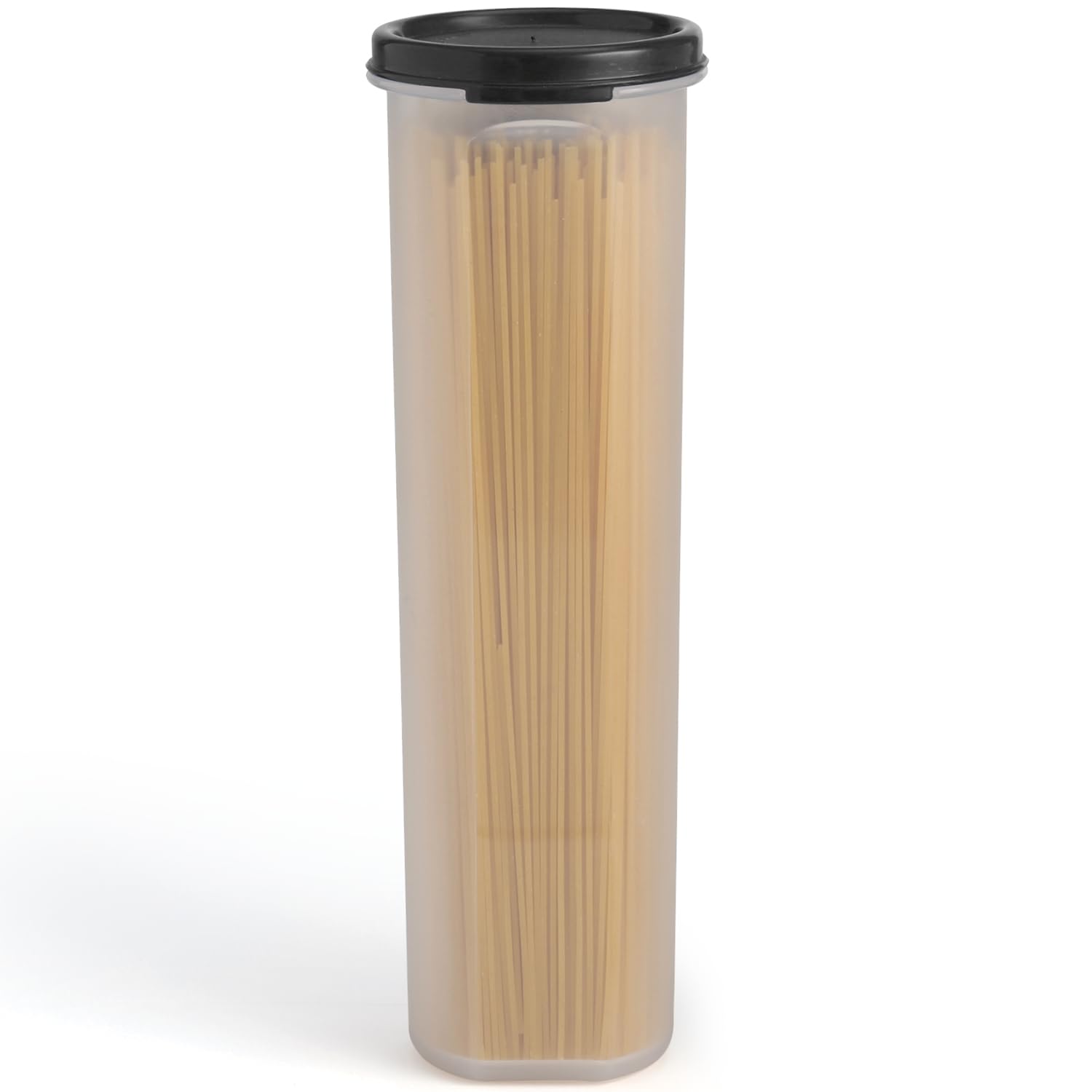 Tall Clear Spaghetti Pasta Container Storage With Lid.Multi-Purpose Kitchen Pantry Organization And Food Storage For Noodles Beans Straws - Airtight Leakproof Spaghetti Keeper BPA Free 37 oz.