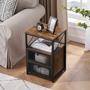 VECELO Nightstand with Drawer, Modern Night Stand, End Side Table for Living Room,Bedroom,Office, Easy Assemblyfor Bedroom, Office, Easy Assembly