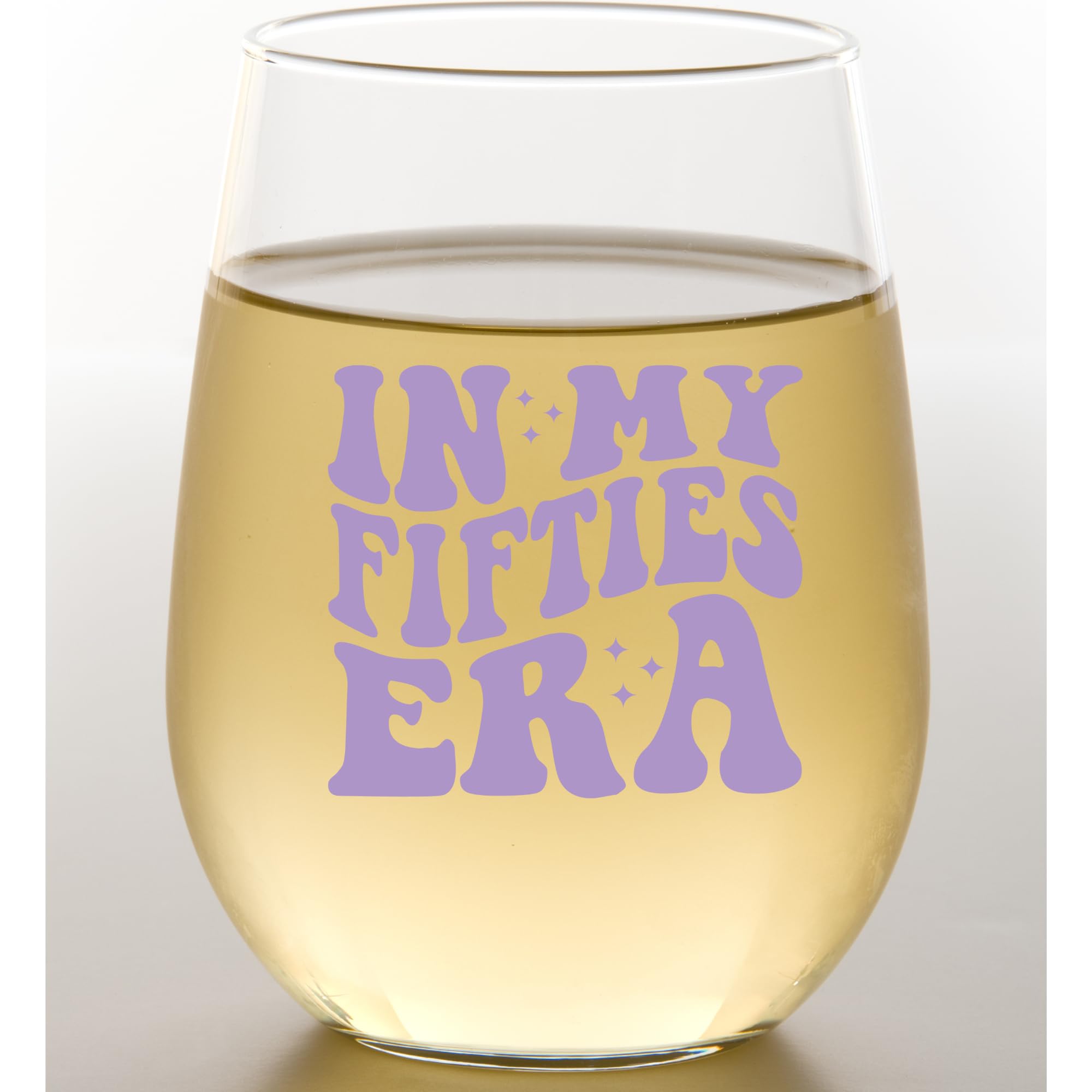 In My Fifties Era 50th Birthday Wine Glass - 15 Oz, Scratch Resistant Birthday Glass - Funny Wine Glass, Ideal 50th Birthday Gifts for Women - Printed in the USA