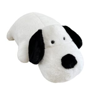 haengbuk-soft puppy plush pillow, 23.6in/60cm cute stuffed animals toy, white and black dog hugging pillow, gift for kids and friends