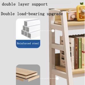 YAFXAIG Desktop Bookshelf Computer Desk,Desk Hutch Dorm， 2-Tier Wood Hutch Bookcase Organizer, for Home Office Dorm Furniture Storage Shelves (White, 45.3in*35.5in*12.6in)