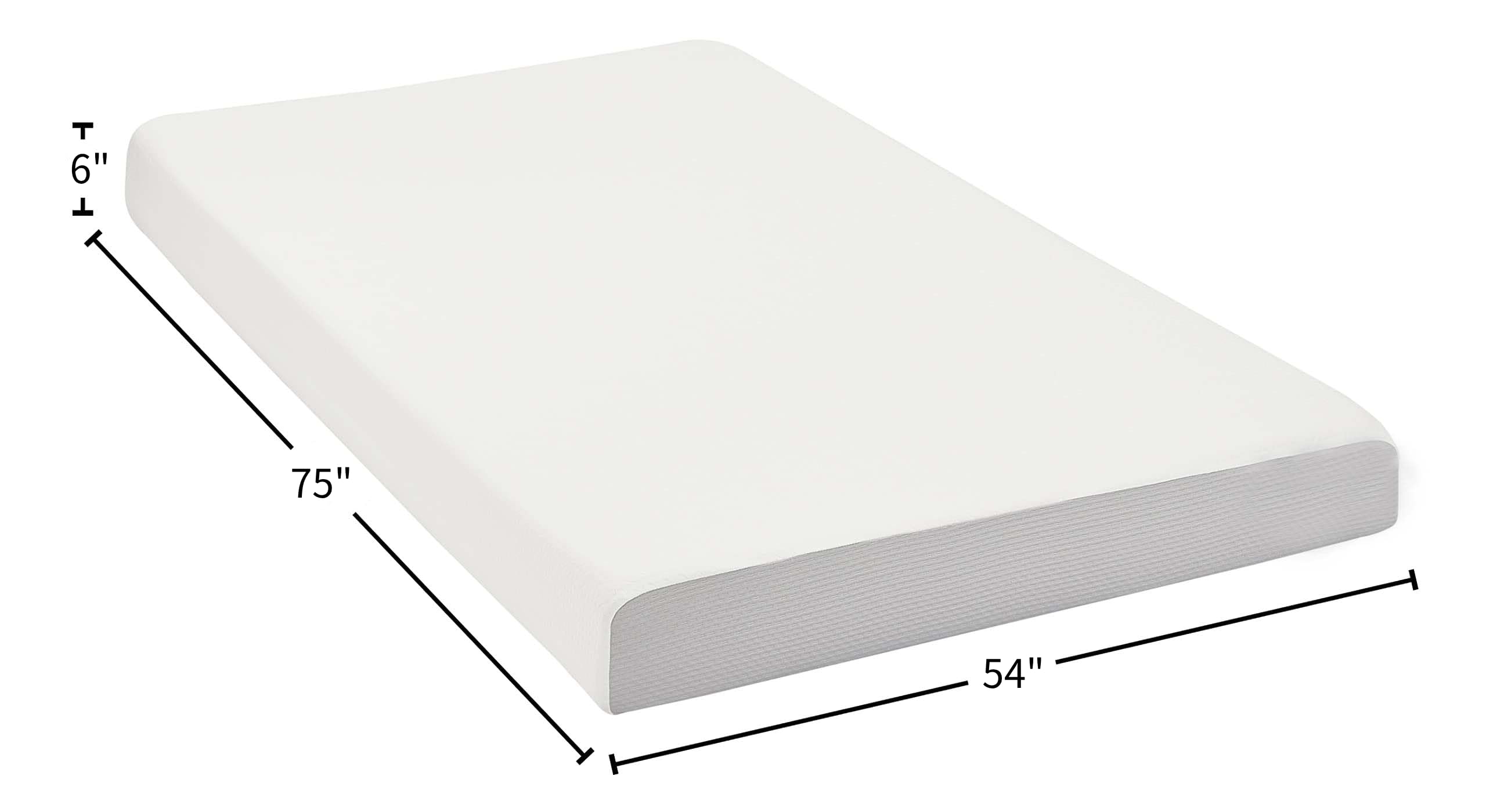 VFD 6 inch Full Size Memory Foam Mattress, Soft Plush Feel, White