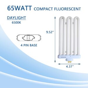 FML65/65K 65Watt 6500K Fluorescent Light Bulb,4Pins Base Triple Tube Replacement for Feit Electric 06565,BPFML65/65 2 Pack