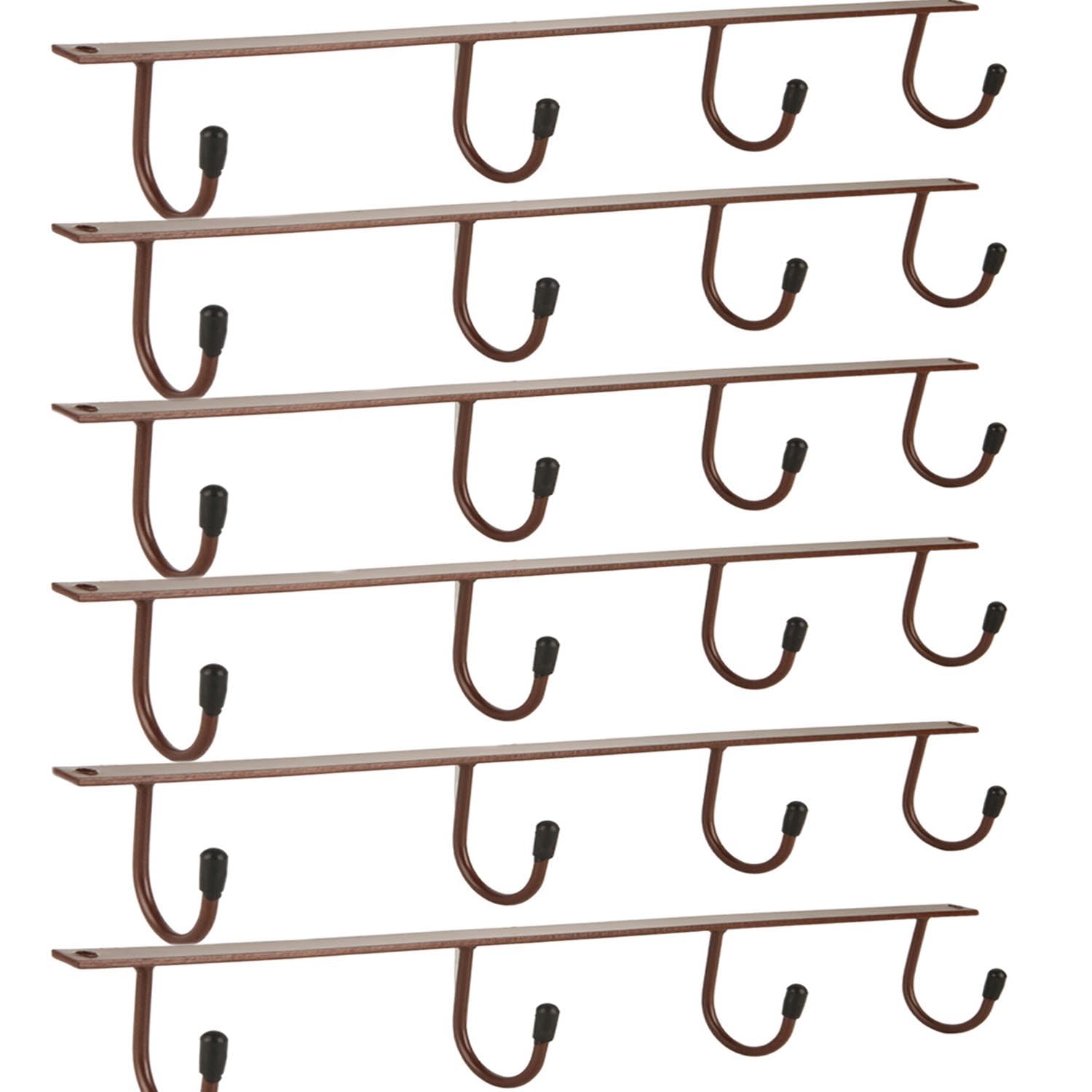 6PCS Coffee Mug Hooks Under Cabinet, Coffee Mug Hanger, Coffee Cup Hooks for Hanging Under Cabinet Metal Coffee Mug Hanging Rack Under Cabinet Bronze Under Cabinet Mug Hangers for Kitchen Coffee Bar