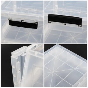 Vababa 30 L Plastic Collapsible Storage Box, 4 Pack Clear Storage Tote with Lid