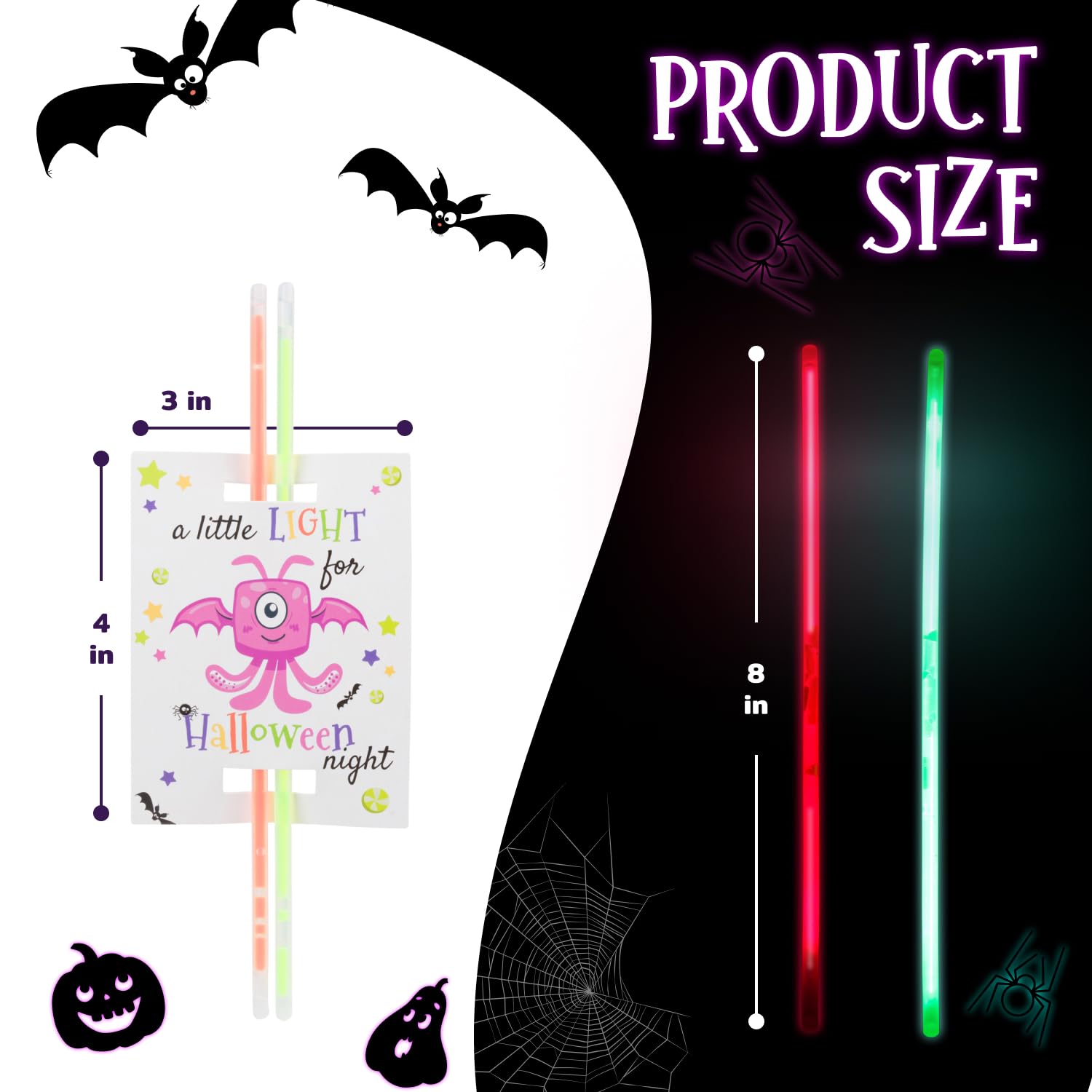 Funeta Halloween Party Favors - 30 Pack Glow Sticks Bulk Party Pack for Halloween - Neon Party Supplies, Glow in the Dark Party Favors, Halloween Party Favors for Kids and Adults, Party Decorations