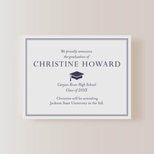 Hello Love Goods Personalized High School Graduation Announcements with Envelopes, Light Gray Classic Grad Announcements, 5.5x4.25