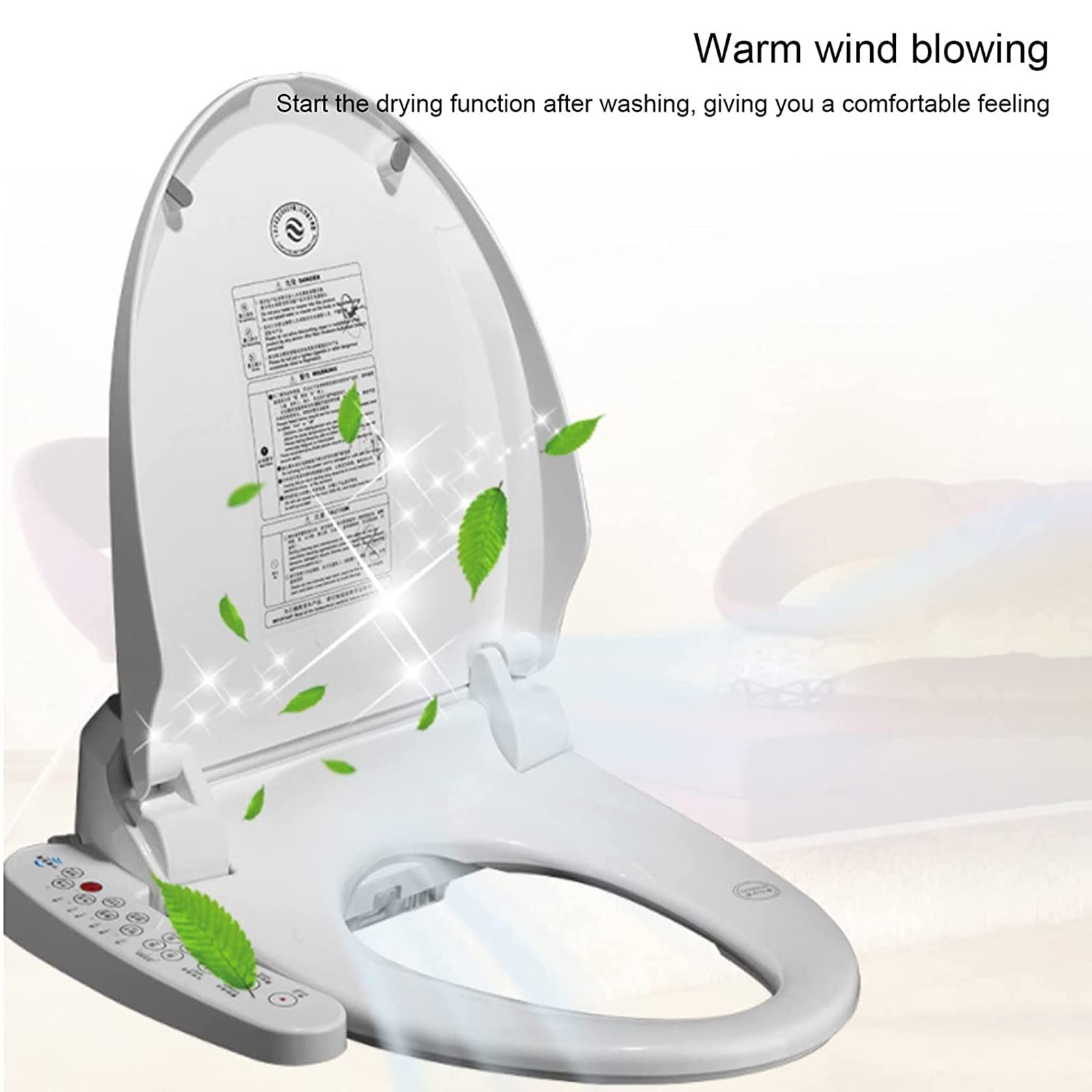 MAVJXHRB Electronic Toilet Seat, Smart Heated Seat Bidet Toilet Seat, Temperature Controlled Wash, Warm Air Dryer, Self-Cleaning Nozzle, Turbo Touch Panel, Relieve Constipation And Save Toilet Paper