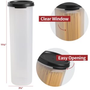 Tall Clear Spaghetti Pasta Container Storage With Lid.Multi-Purpose Kitchen Pantry Organization And Food Storage For Noodles Beans Straws - Airtight Leakproof Spaghetti Keeper BPA Free 37 oz.