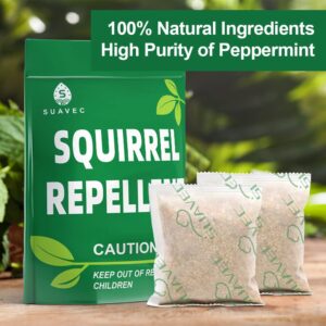 SUAVEC Squirrel Repellent, Chipmunk Repellents, Squirrel Deterrent for Garden, Keep Squirrel Away for Attic, Indoor Mint Squirrel Repellents for Plant, Repellent Squirrel for Bird Feeders-8 Pouches