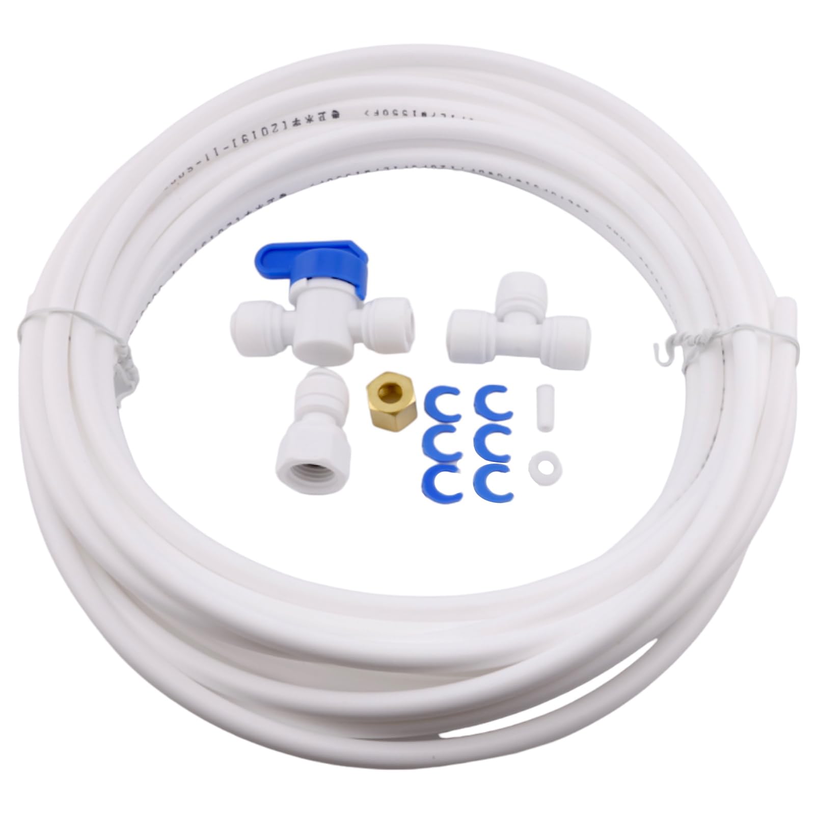 EvertechPRO Ice Maker Installation Kit with 25 Feet of Plastic Tubing and Fittings