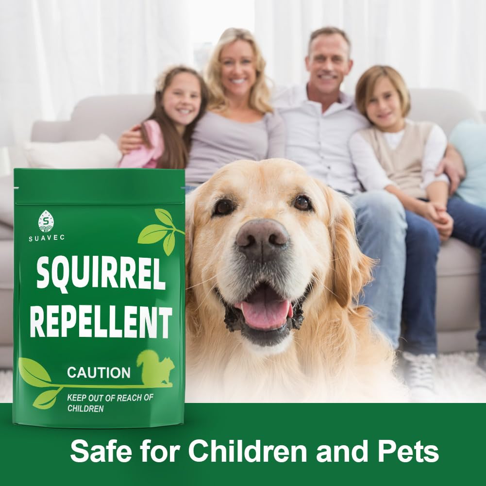 SUAVEC Squirrel Repellent, Chipmunk Repellents, Squirrel Deterrent for Garden, Keep Squirrel Away for Attic, Indoor Mint Squirrel Repellents for Plant, Repellent Squirrel for Bird Feeders-8 Pouches