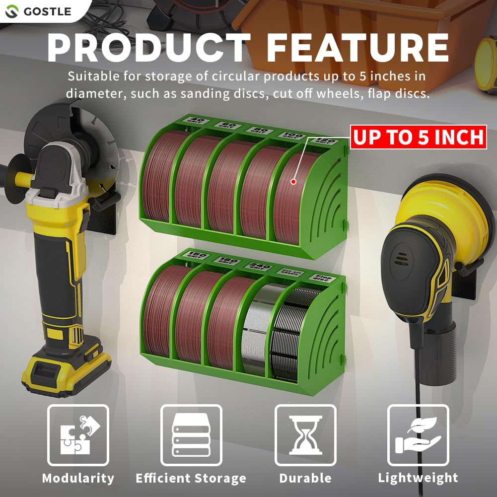 5 Inch Professional Sanding Discs Tool Storage Boxes Set - Efficient Organization, Offset Snap-On Connection, Grit Classification, Space-Saving Design, Versatile Application - 8 boxes