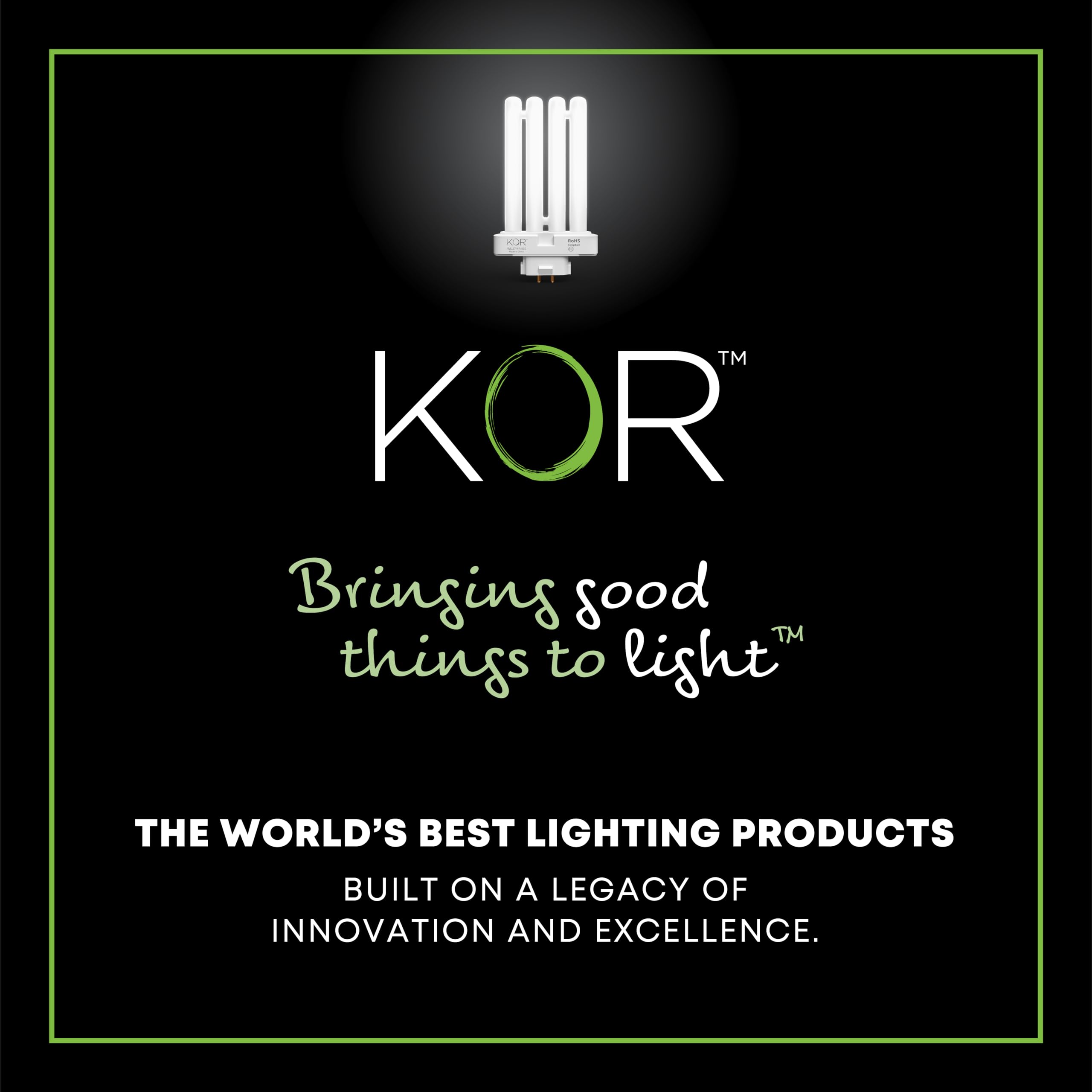 KOR Pack of 2 - FML27-65K Light Bulbs 27 Watt 4 Pin FML Lamp Replacement Bulb 6500K Natural Spectrum Daylight CFL 27W Plugin GX10Q-4 Base