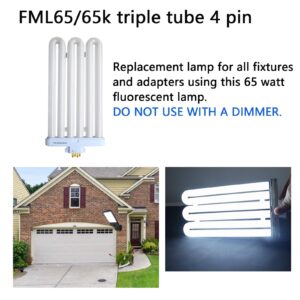 FML65/65K 65Watt 6500K Fluorescent Light Bulb,4Pins Base Triple Tube Replacement for Feit Electric 06565,BPFML65/65 2 Pack