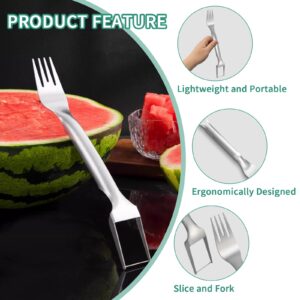 Aixoom 2PCS Watermelon Fork Cutter, 2-in-1 Stainless Steel Cutters, Dual Head Watermelon Slicer Knife, Kitchen Cutter Knife for Family