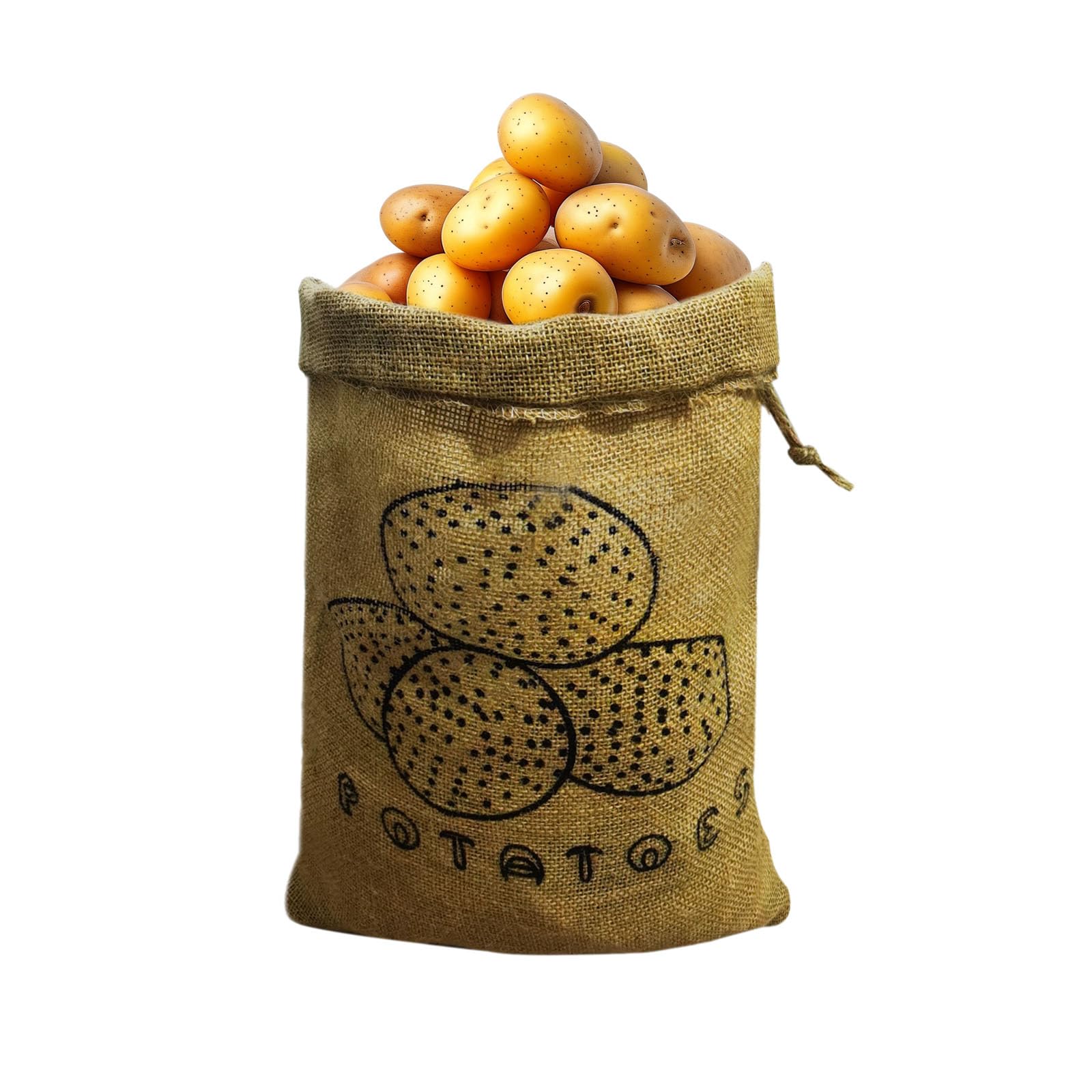 Burlap potato storage,Reusable Storage Sack with Drawstring,Reusable Produce Bags Keeper for Freshness,16 * 12inch