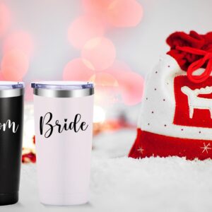 AMZUShome Groom & Bride Tumbler.Newlyweds Gifts.Engagament Wedding Couple Gifts.Mr and Mrs Gifts. Bridal Shower Gifts.Bride Groom Honeymoon Gifts.(20oz Black & White)