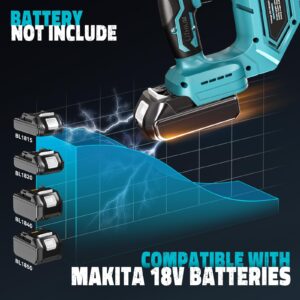 Jig Saw for Makita 18V Battery, Cordless Jigsaw Tool Brushless Motor, Variable Speed, Bevel Angle (0°-45°), LED Light with 3 Position Orbital Setting for Straight/Curve/Circle/Cutts (No Battery)