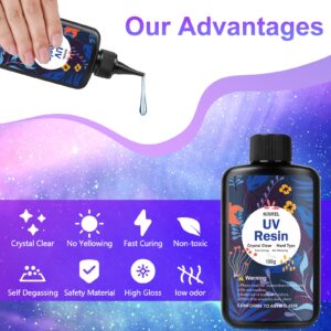 UV Resin Jewelry Making Kit, 300g Crystal Clear Resin with Light and Molds, DIY Jewelry Making Resin Kit, Resin Starter Kit for Keychain and Earring Making