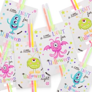 funeta halloween party favors - 30 pack glow sticks bulk party pack for halloween - neon party supplies, glow in the dark party favors, halloween party favors for kids and adults, party decorations