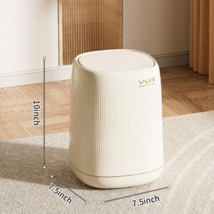 WDPUCHU 8 Liter White Plastic Trash Can Wastebasket with Press Type Lid,2.1 Gallon Trash Bin,Trash Can Waste Bins for Bedroom, Bathroom, Office,Kitchen