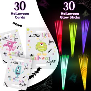 Funeta Halloween Party Favors - 30 Pack Glow Sticks Bulk Party Pack for Halloween - Neon Party Supplies, Glow in the Dark Party Favors, Halloween Party Favors for Kids and Adults, Party Decorations