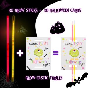 Funeta Halloween Party Favors - 30 Pack Glow Sticks Bulk Party Pack for Halloween - Neon Party Supplies, Glow in the Dark Party Favors, Halloween Party Favors for Kids and Adults, Party Decorations