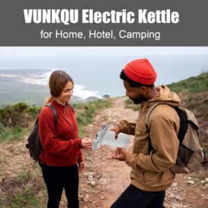 VUNKQU Portable Travel Electric Kettle, 1L/35oz Electric Kettle with Temperature Control and LCD Display, Hot Water Kettle Electric for Boiling Water Automatic Heat Preservation & Boil Dry Protection