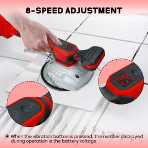 Cordless Tile Vibration Tool for Milwaukee M18-18V Battery, Tile Vibration Leveling Machine, 8 Speed Adjustable 110LB Suction, for Installation Floor/Tile/Wall