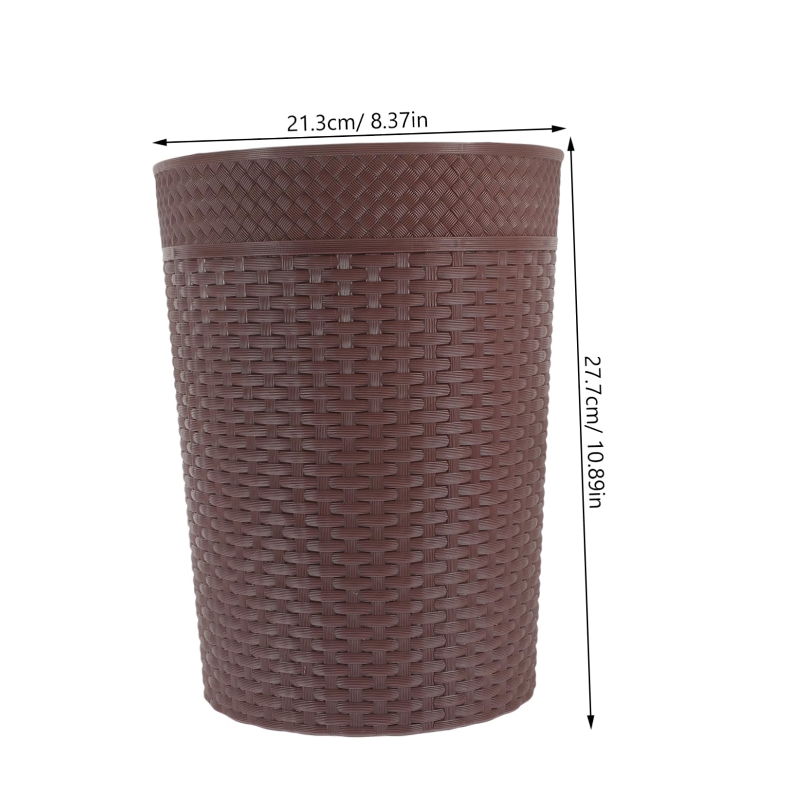 HOOTNEE Rattan-Like Trash Can Plastic Trash Bin Household Garbage Can Plastic Rubbish Can Garbage Container Simple Bathroom Trash Can Kitchen Trash Can Plastic Waste Bucket Home Trash Can