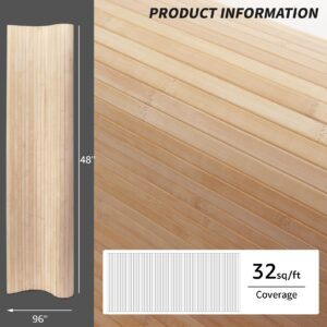 Art3d Natural Bamboo Wall Panel for Interior Wall Decor, Renewable Pole Wrap Wainscoting Paneling for Wall Ceiling Furniture Cabinet Office, 48 x 96 Inch - Carbonized